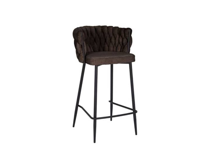 Tabouret de bar River chenille marron - Livin24 - Non réglable en hauteur - A monter soi-même