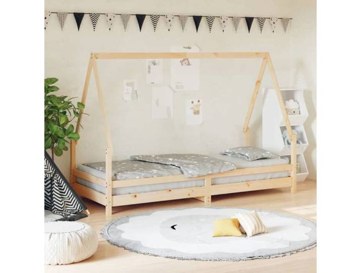 Solde - Mobilier Cadre de lit pour enfants 90x200 cm bois de pin massif DECO JA8759296
