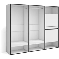 SKRAUT HOME Offener Kleiderschrank, Kleiderbügel mit Einlegeböden, 180x35x145 cm, Schlafzimmer, Kleidung, Schuhe, Moderner Stil, Weiß _ 438_4