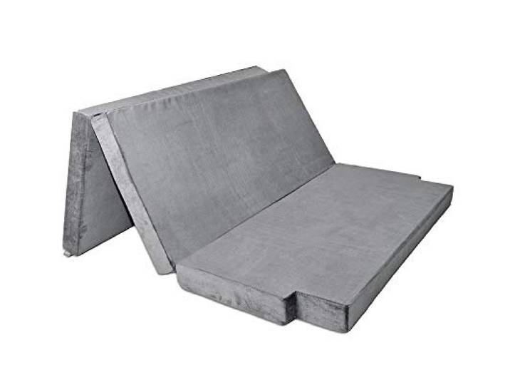 Premium Schlafauflage für Viano Klappmatratze 185x144x10 cm, Dunkelgrau Faltbare Matratze für Bus, Faltmatratze Camping