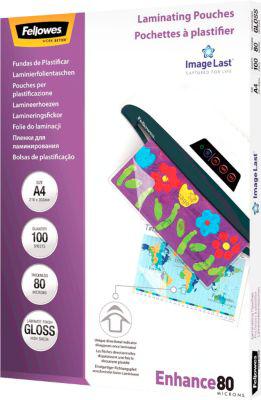 FELLOWES Laminierfolien, DIN A4, 80 mic., 100 Stück