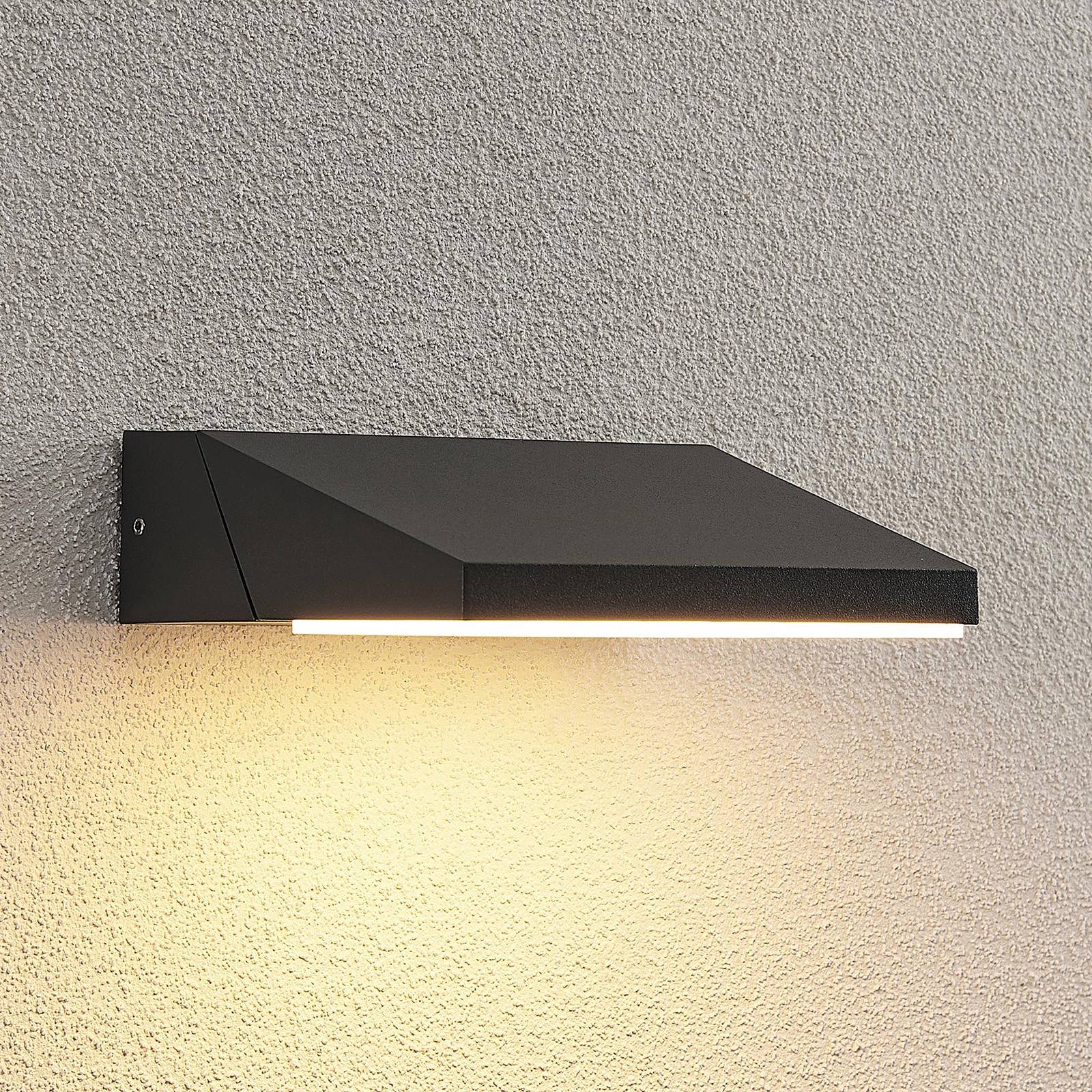 LED Aussenwandleuchte Auda Lucande, schwarz, Aluminium, Modern, LED Wandleuchte außen