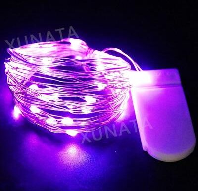 Uplift Picks 1M 2M 4M Battery Powered Fairy Lights Waterproof Copper Wire Garland purple 4m