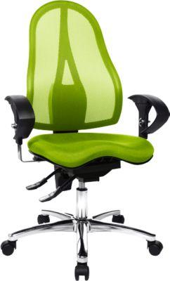 Topstar Bürostuhl SITNESS 15, Permanentkontakt, mit Armlehnen, Netzrücken, Fitness-Orthositz, grün