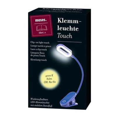 moses. libri_x Klemmleuchte Touch Electric Blue