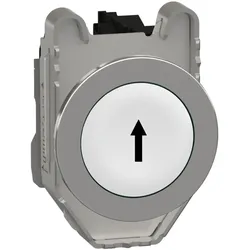 Schneider Electric XB4FA3341 Drucktaster, Harmony XB4F, Metall, 30mm, weiß, beschriftet Pfeil oben, tastend, Schraubklemme, 1S