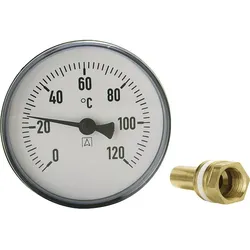 Bimetall-Zeigerthermometer D= 100mm mit 150mm Fühler 0-120°C Afriso