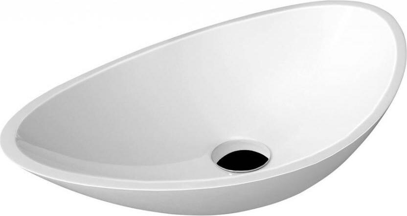ROSSETA Gussmarmor-Waschtisch zum Aufsetzen 56,4x32,3cm, weiß
