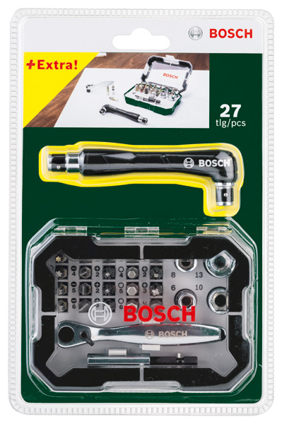 Bosch 26 + 1-tlg. Schrauberbit-Set mit Ratsche 2607017392