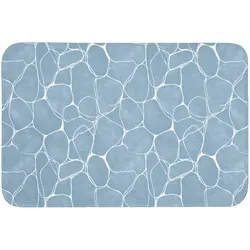 BADEMATTE Organisch - Muster - Blau Badvorleger 90x60 cm
