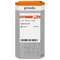 Prindo, Druckerpatrone, kompatibel mit Canon CL-51 mehrere Farben
