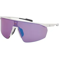 Adidas, Herren, Sportbrille, SP0075 (Weiss, white-gradient mirror violet), Violett, Weiss