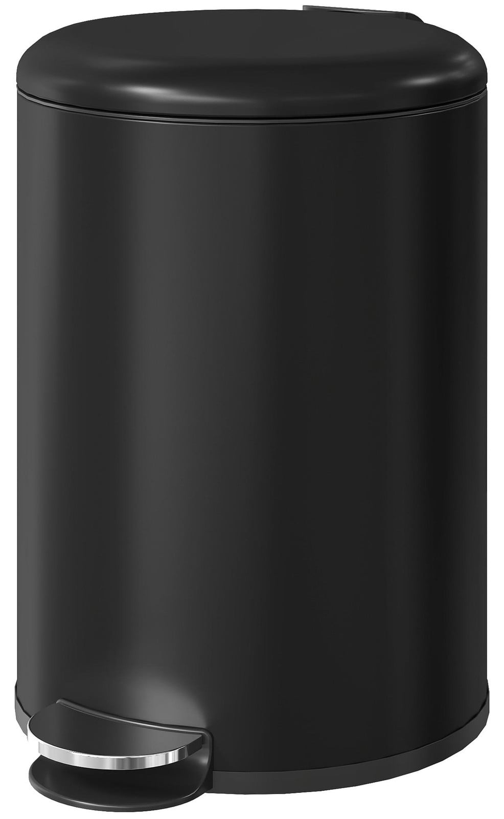 HOMCOM Afvalbak 20 liter, zwarte metalen afvalbak met vingerafdrukbestendige coating