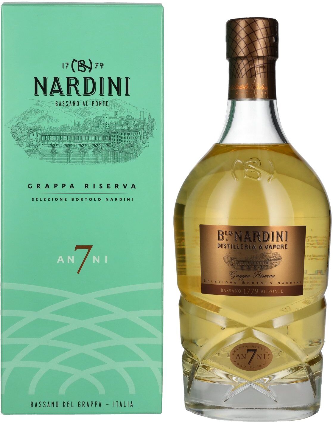 Nardini Grappa Riserva 7 ANNI 45% Vol. 0,7l in Geschenkbox