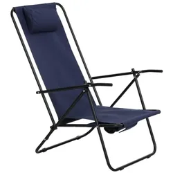 Gartenliegestuhl Colorado von Brafab aus Aluminium, klassisch, blau, leicht und pflegeleicht