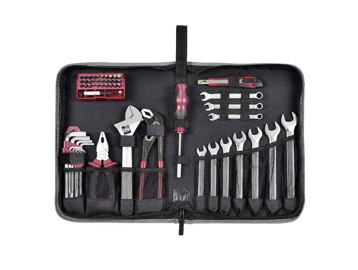 Werkzeugset KRAFTWERK, rot (schwarz, silberfarben, rot), Werkzeugsets, Werkzeugset