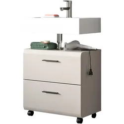 WASCHBECKENUNTERSCHRANK Kaschmir 60 cm, Badezimmer Unterschrank auf Rollen
