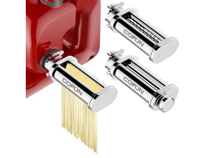COFUN 3 Stück Edelstahl Nudelvorsatz für BOSCH MUM 5 Serie 4 Zubehörteile Nudelmaschine für Bosch MUM 5 Zubehör, Edelstahl-Spaghetti-Schneider & Fettuccine-Schneider für BOSCH MUM58720