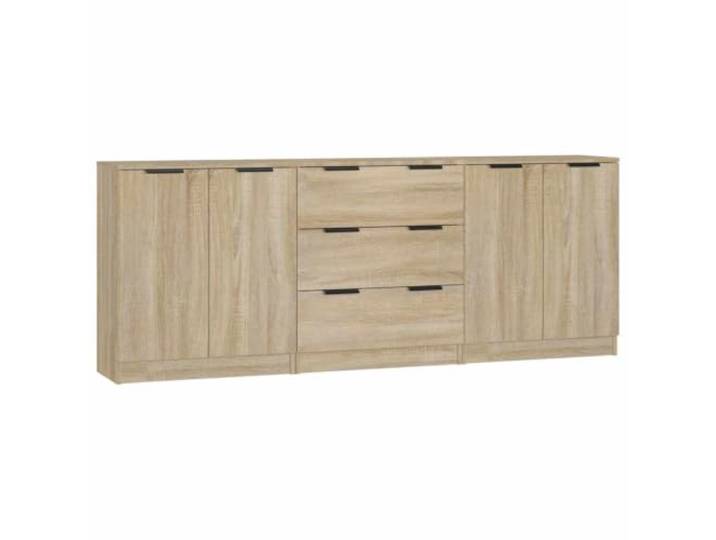 KGFHERENB 3-TLG. Sideboard-Set Sonoma Eiche Holzwerkstoff 60x30x70 cm Vielseitige Kommode im 3er-Set für Wohnzimmer und Schlafzimmer mit reichlich Stauraum, Türen und Schubladen.