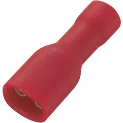 TRU COMPONENTS 1566938 Flachsteckhülse Steckbreite: 4.8 mm Steckdicke: 0.5 mm 180 ° Vollisoliert Rot 50 St.