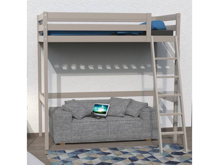 Lit mezzanine 90x190 Weber Industries Studio - Laqué gris taupe