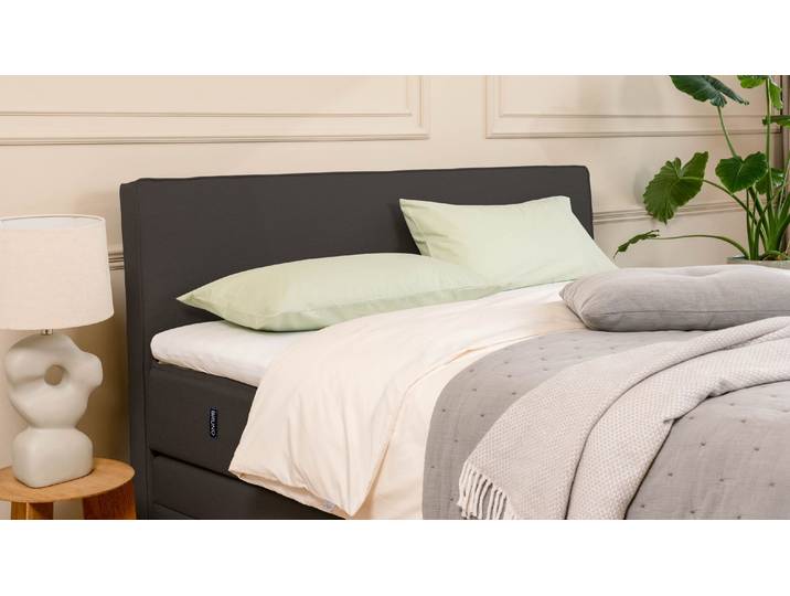 BRUNO Boxspringbett Premium mit Bettkasten 180x200cm in Schwarz Matratzen-Härtegrad: Links H3 / Rechts H2 extra viel Stauraum & individuell konfigurierbar
