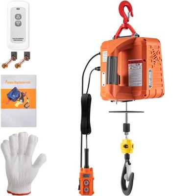 Electric Hoist Winch, Portable Winch Crane With Lift, Wire & Wireless Remote Control, Safety Overload Protection Electric Hoist Winch, Portable Winch Crane With Lift, Wire & Wireless Remote Control, Safety Overload Protection