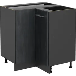 Vicco Eckunterschrank R-Line Schwarz Beton Anthrazit 87 cm ohne Arbeitsplatte