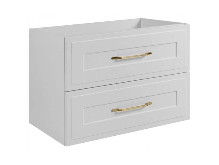 Meuble sous Lavabo 80 cm CLASSIC - Style classique et élégant - avec 2 tiroirs - Blanc - 80 x 57 x 46 cm