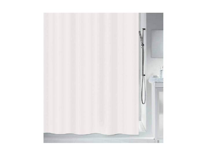 Duschvorhang MSV Romana, Weiss, Polyester , weiss (weiß), B:180cm H:180cm, Polyethylen-Vinylacetat (PEVA), Duschvorhänge, Duschvorhang