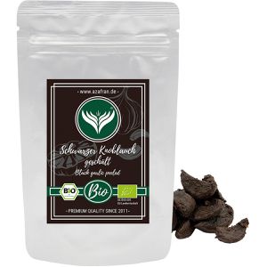 Azafran Knoblauch Schwarzer Knoblauch, Zehen, BIO, geschält & fermentiert, im wiederverschließbaren Beutel, 100 g