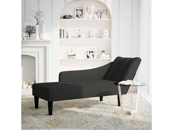 vidaXL Chaiselongue mit Rechter Armlehne Schwarz Samt