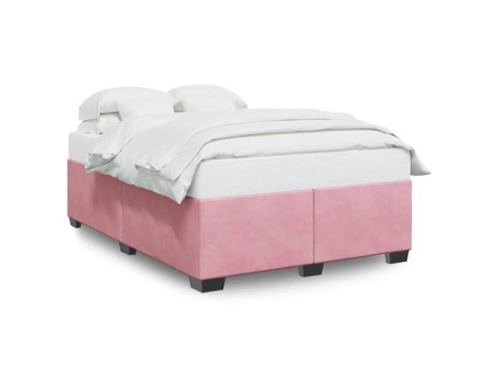 PUGYNBK Bettgestell aus Samt, Rosa, 140 x 190 cm Lattenrost im Lieferumfang enthalten, stabile Füße, weiche Haptik, ohne Matratze