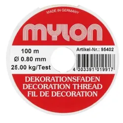 MYLON Dekorationsfaden  100m , 0.8mm, transparent auf Rolle