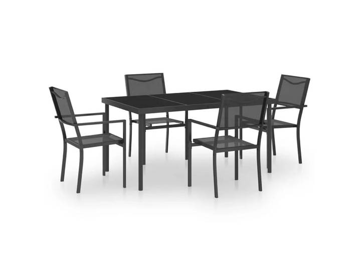 VidaXL - Gartenmöbel set stahl, One Size, Grau