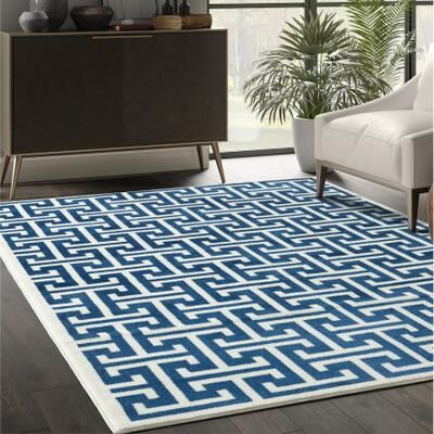 Abani Rugs Abani Arto ART160B Contemporary Blue & Cream Area Rug