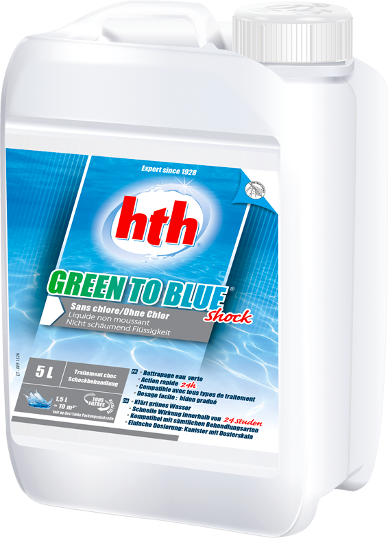 hth GREEN TO BLUE Shock - Rattrapage eau verte