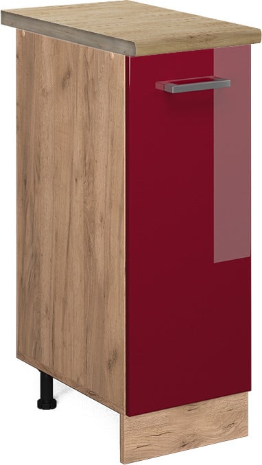 Vicco R-Line Apotheekkast Eik en Rode hoogglans, Model 45689