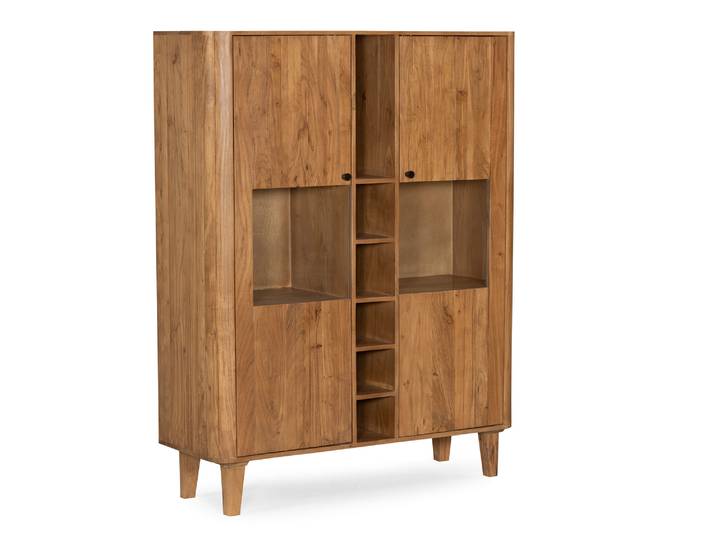 LINARO Highboard, Material Massivholz, Akazie massiv honigfarben
