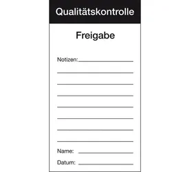 Aufkleber I Qualitätsaufkleber Qualitätskontrolle-Freigabe, Papier, 80x150mm, 100/Block