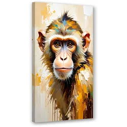 LEINWANDBILD Bunte Affen Tiere Afrika 40x80cm