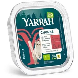 Yarrah Katze Bröckchen - Huhn mit Rind bio 100g
