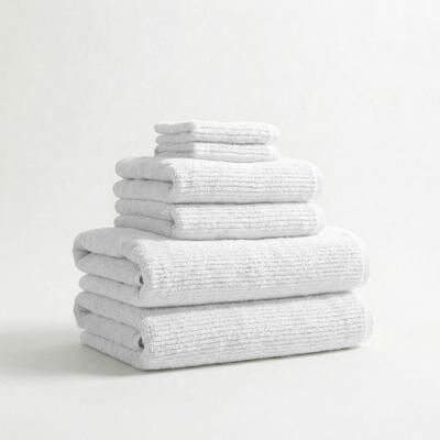 Linery & Co. Turkish Cotton Textured 6 Piece Bath Towel Set.