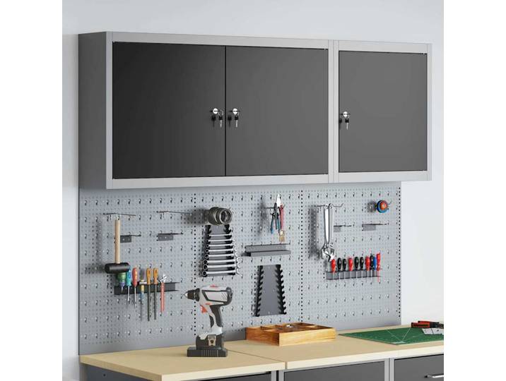 vidaXL Werkzeugschrank-Set 5 Stk. Schwarz Pulverbeschichteter Stahl