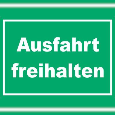 HB-Druck Ausfahrt freihalten Aufkleber grün-weiß A9 (37x52mm)