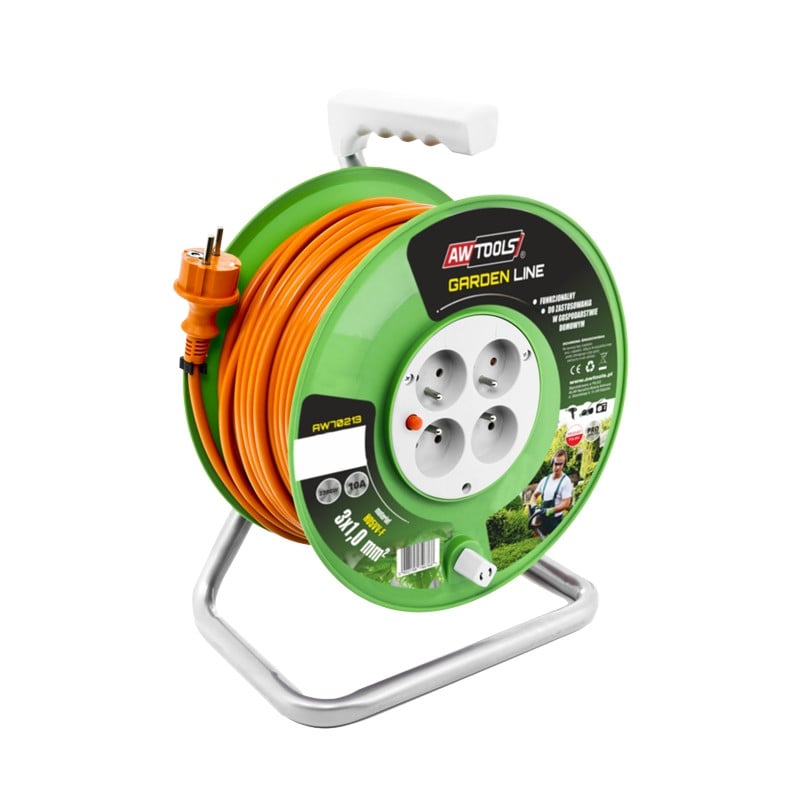 AWTools Verlengsnoer Haspel 10 meter 3x1mm 10A / 2300W