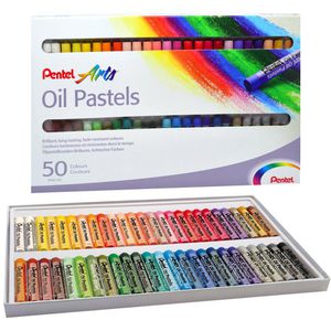Pentel Ölkreide Oil Pastels, PHN4-50, farbig sortiert, 50 Stück
