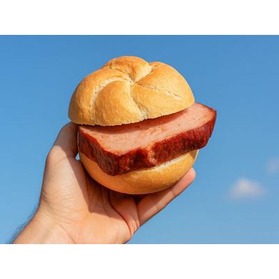 CALVENDO Puzzle Hand hält Leberkässemmel vor blauem Himmel | 1000 Teile Lege-Größe 64x48cm Foto-Puzzle für glückliche Stunden, Sonstige von , Calvendo