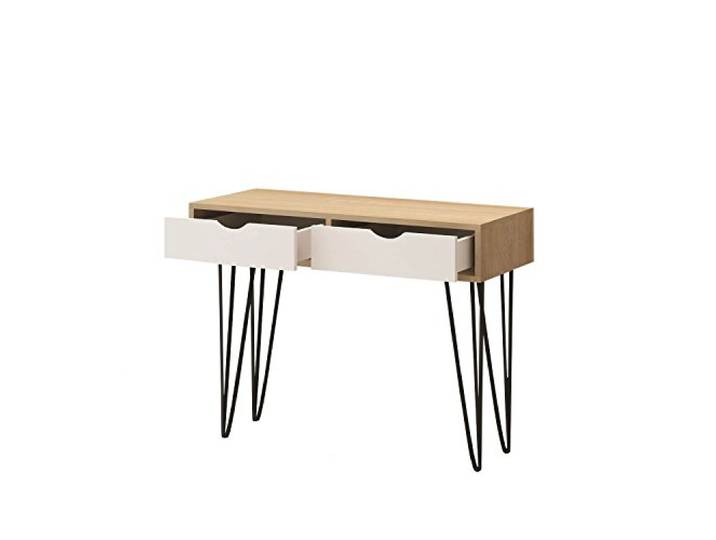 The Furniture Project Enora Konsolentisch, modern, 120 x 67 cm, Beige und Weiß