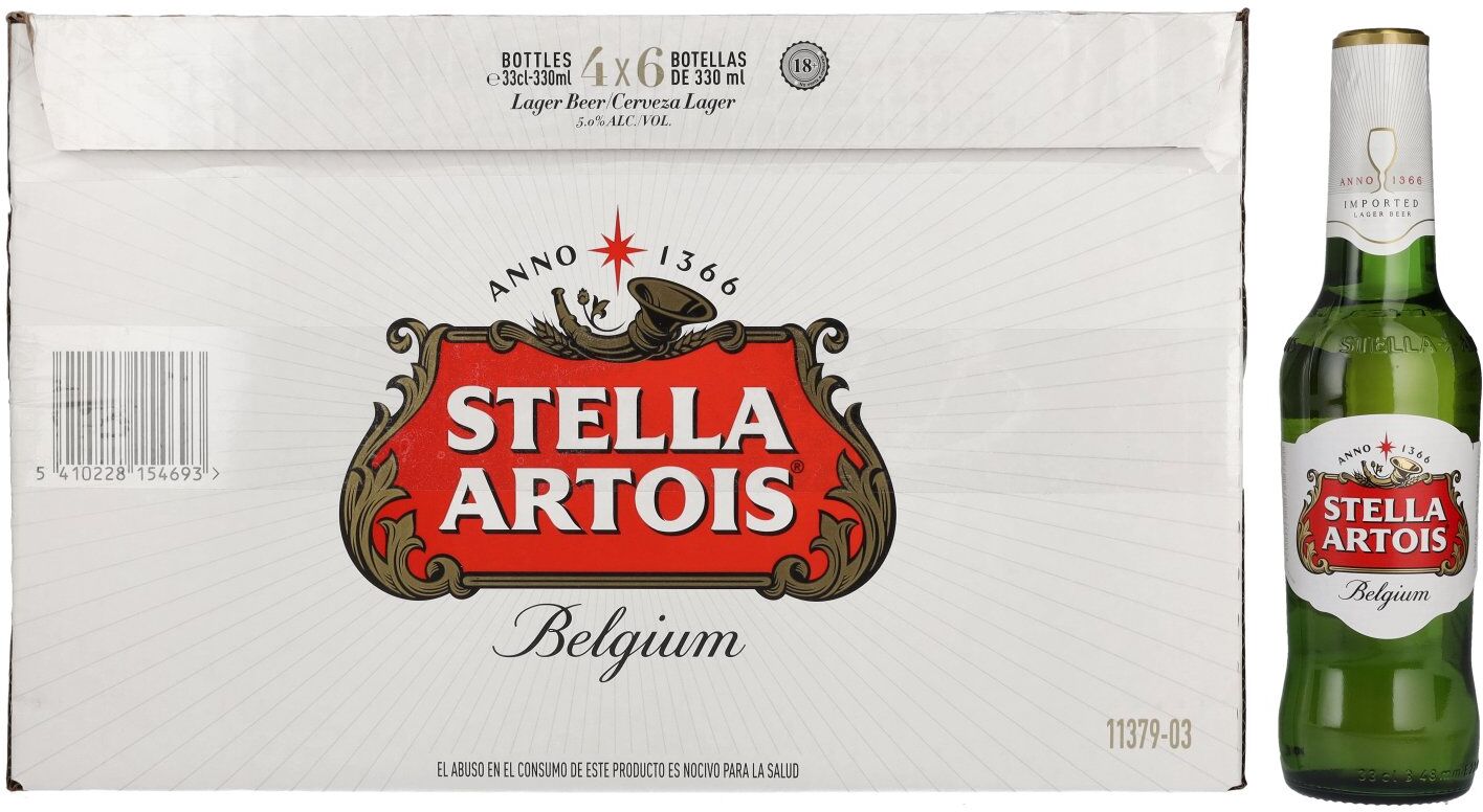 Stella Artois Premium Lager Beer 5% Vol. 4x6x0,33l